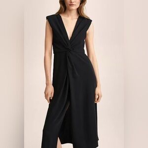 Mango MNG Size 4 Black Knot Detail Dress NWT